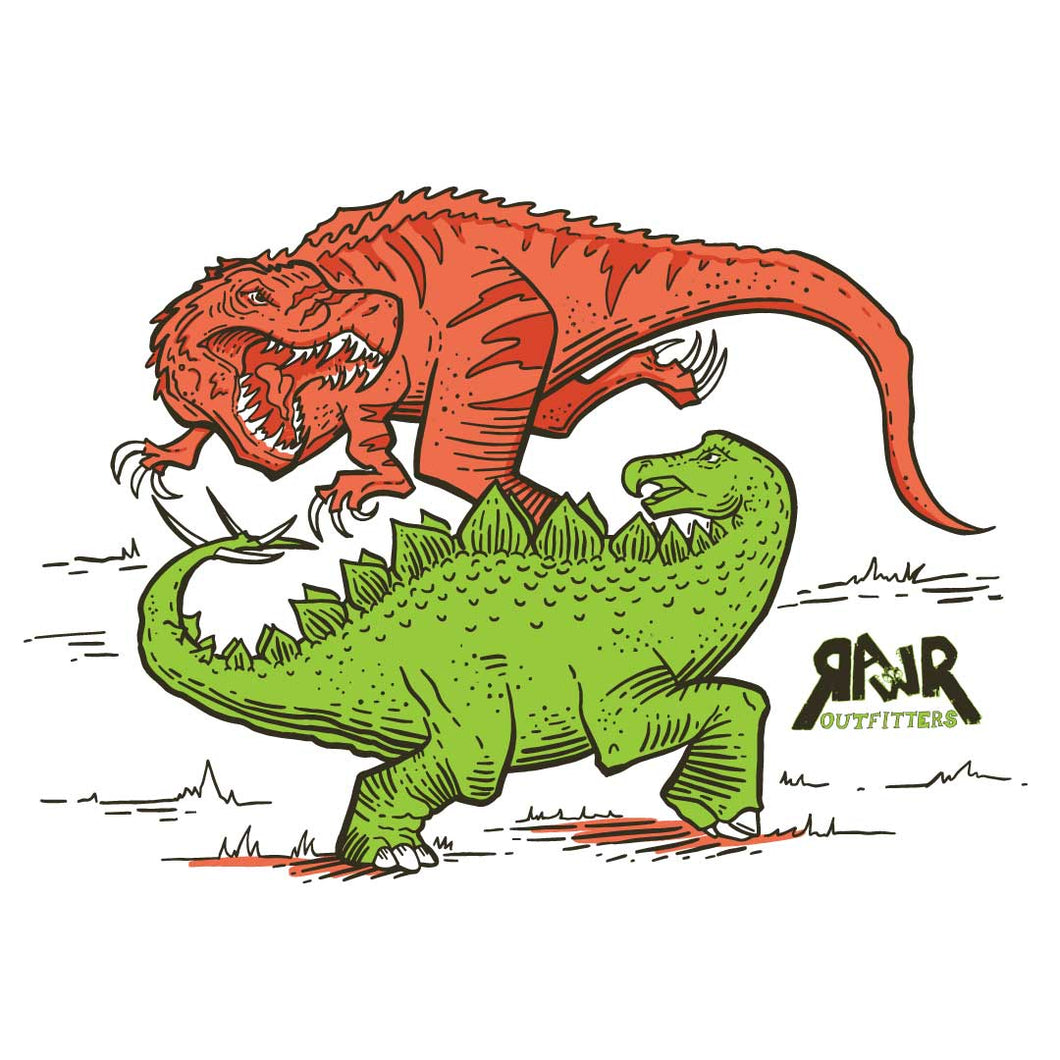 Tyrannosaurus Rex and Stegosaurus - Prehistoric Series Shirts